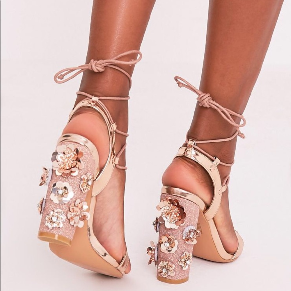 Envy rose gold Pretty Little Thing heels size 7